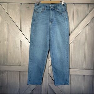 American Eagle stretch women’s highest rise baggy straight denim jeans 8‎ short